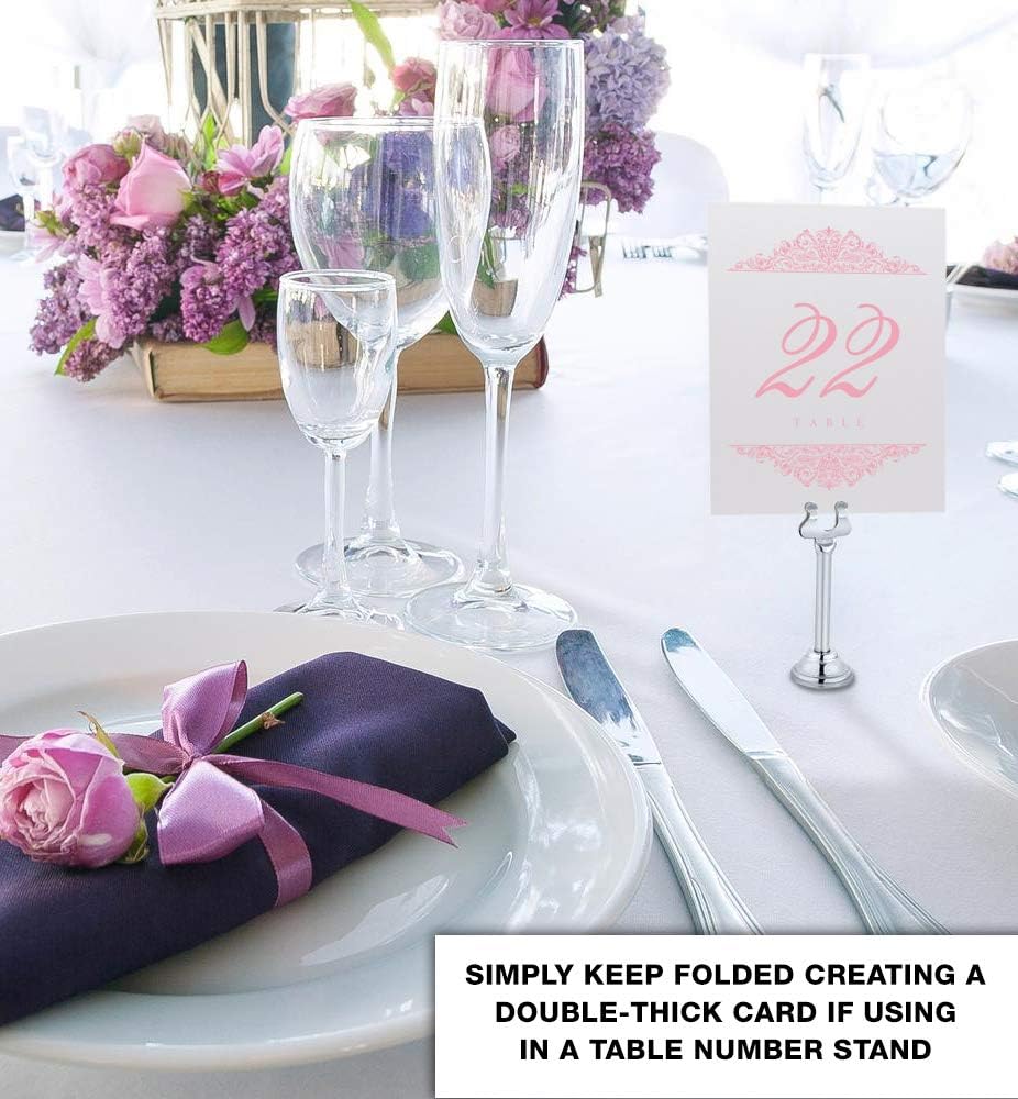 Paisley Wedding Table Numbers (Select Color/Quantity), Champagne, Pink, 1-150, Double Sided, Tent or Use in a Stand, Great for Parties & Restaurants - Made in the USA