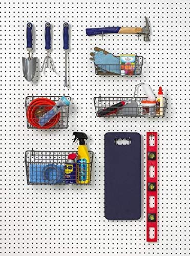 Spectrum Pegboard & Wall Mount Wire Basket Extra Large (Industrial Gray) - Storage & Organizer for Garage, Tools, Shed, Home, Work Bench, Crafts, & More (Pack of 2) - Image 4