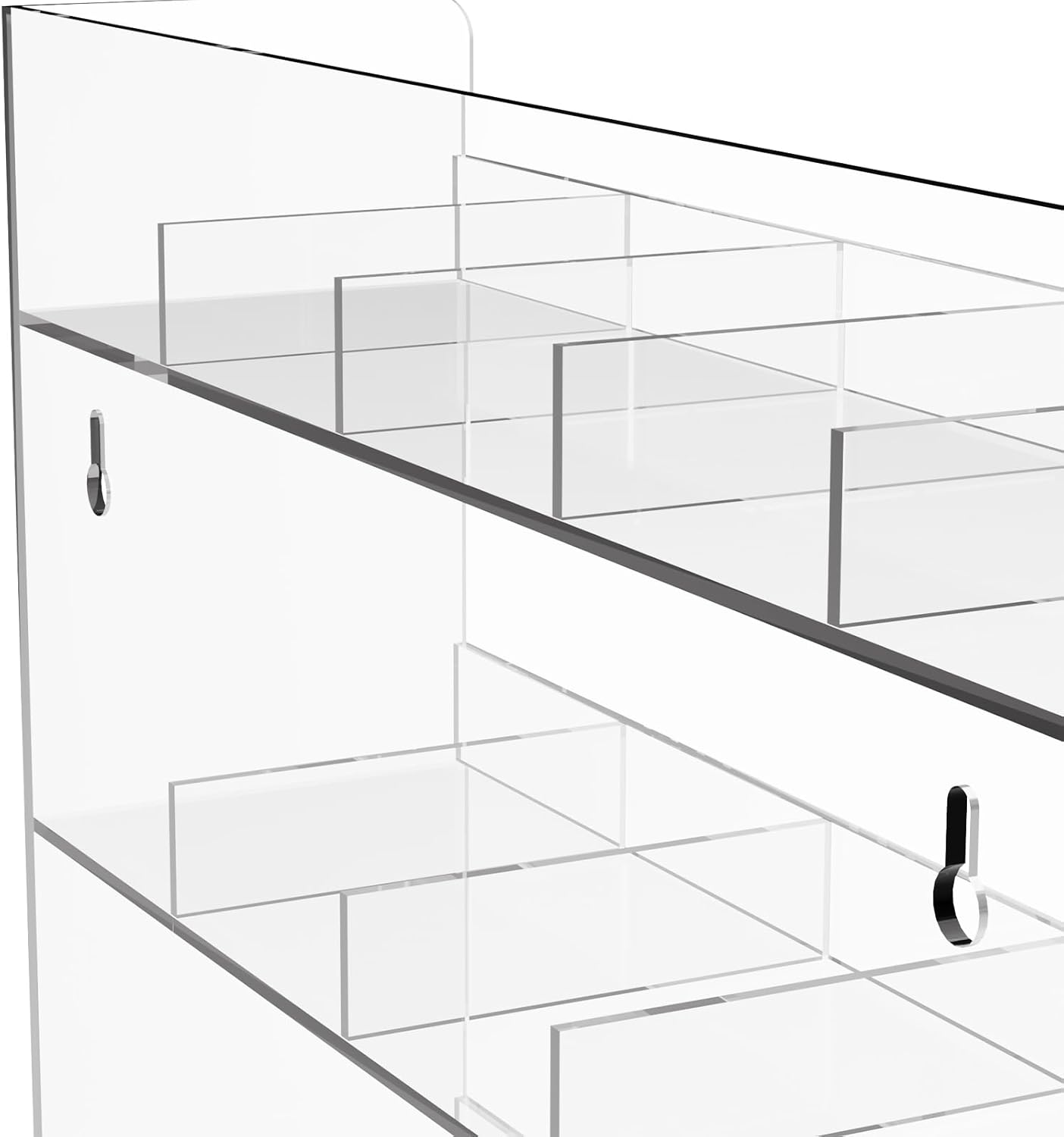 Acrylic Tea Bag Organizer, 3 Layers Tea Bag Holder for Tea Packets, No Assembly Required, Wall Mount Display Tea Caddy for Countertop or Cabinet, 15 Slots