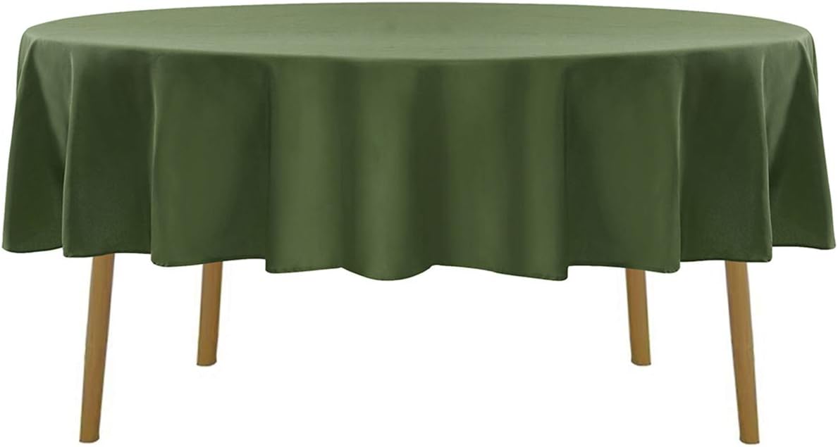 70 inch Round Tablecloth Washable Polyester Table Cloth Decorative Table Cover for Wedding Party Dining Banquet（70 inch,Willow）