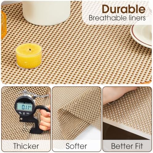 Shelf Liner for Kitchen Cabinets and Drawers, Beige, 24" x 120" - Image 6