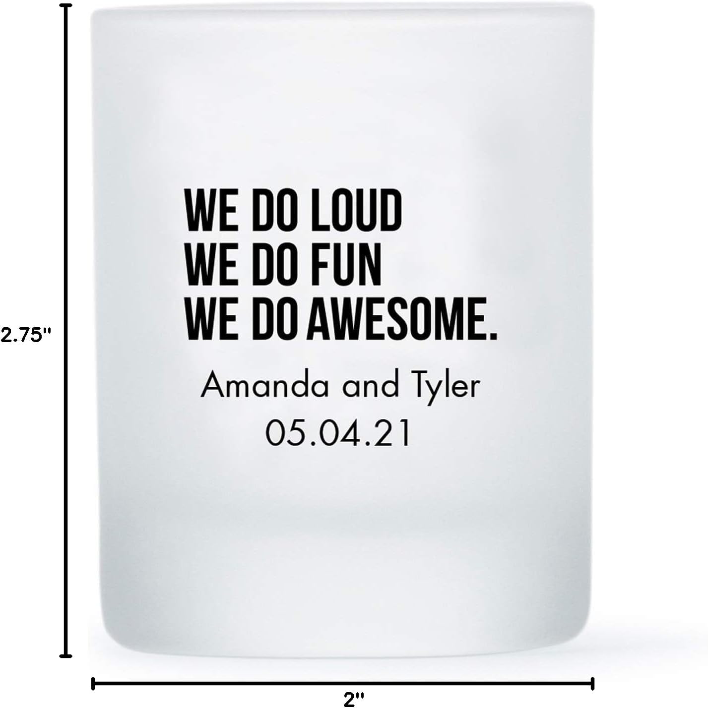 WEDDINGSTAR Personalized 3oz Frosted Shot Glass Customizable Full Color Print - 60 pack