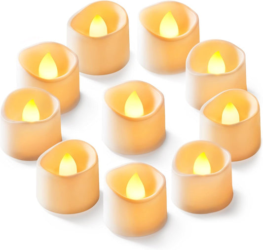 Homemory 12-Pack Flameless LED Tea Lights Candles Battery Operated, 200+Hour Fake Electric Candles TeaLights for Votive, Aniversary, Wedding Centerpiece Table Decor, Funeral, Halloween, Christmas