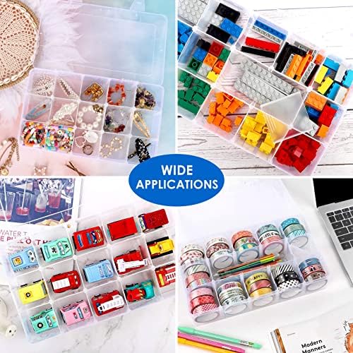 Bead Organizer Storage 2 Pack 15 Grid Clear Plastic Tackle Box Adjustable - Image 4