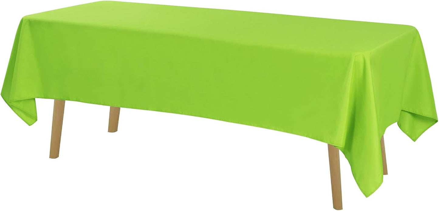 Rectangle Tablecloth 60x102 inch Washable Polyester Fabric Table Cloth for Wedding Party Dining Banquet Decoration（60x102, Apple Green）