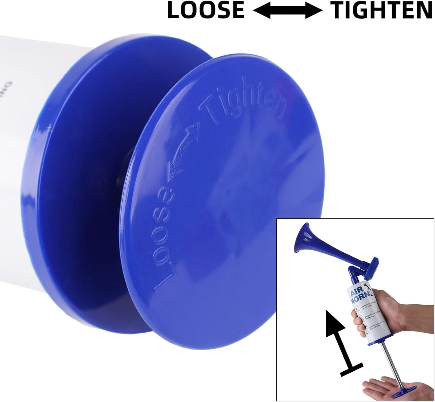 Reusable Air Horn, Aluminum Handheld Air Pump Horn for Marine Safety,graduation,Sporting Events,Birthdays, Parties, and Celebrations,Loud horn scare animals(Handheld Air horn blue 2pcs)