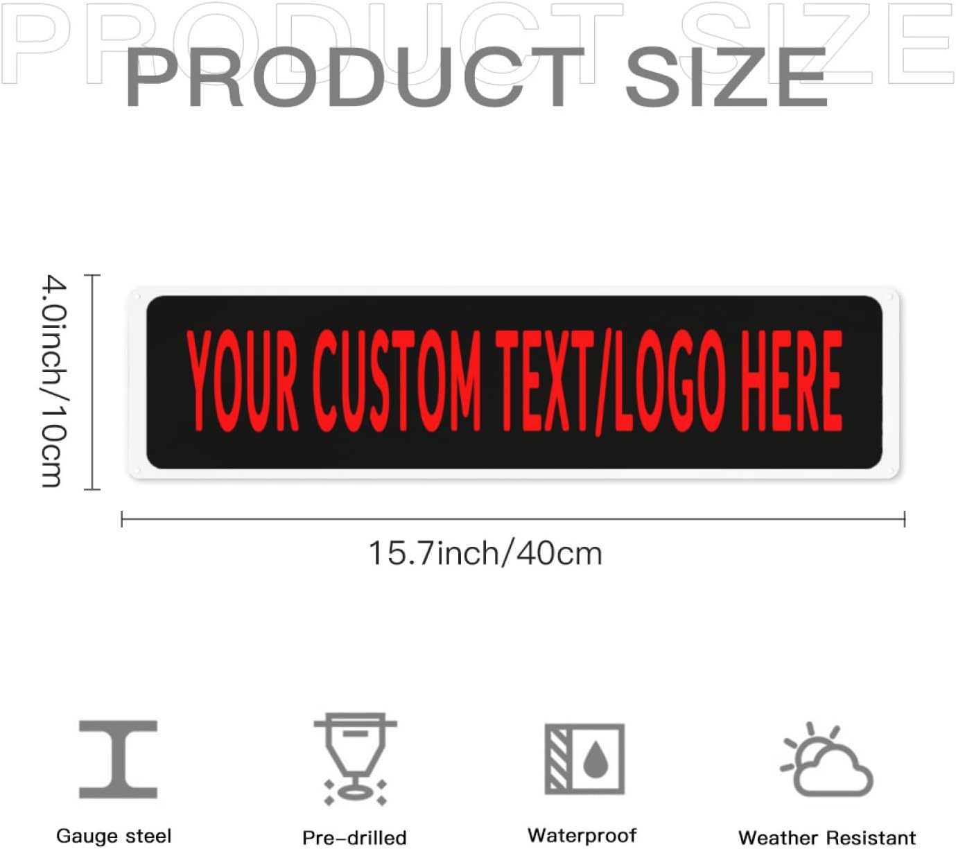 Custom Sign Personalized Custom Metal Sign, Customize For Office, Business, Workplace, Office, Home, Delivery Signs 4x16