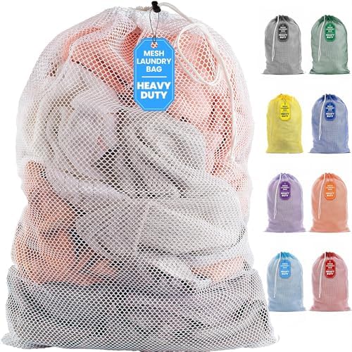 Handy Laundry Mesh XL Laundry Bag 24"x36", Heavy Duty Drawstring, White by Handy+Laundry