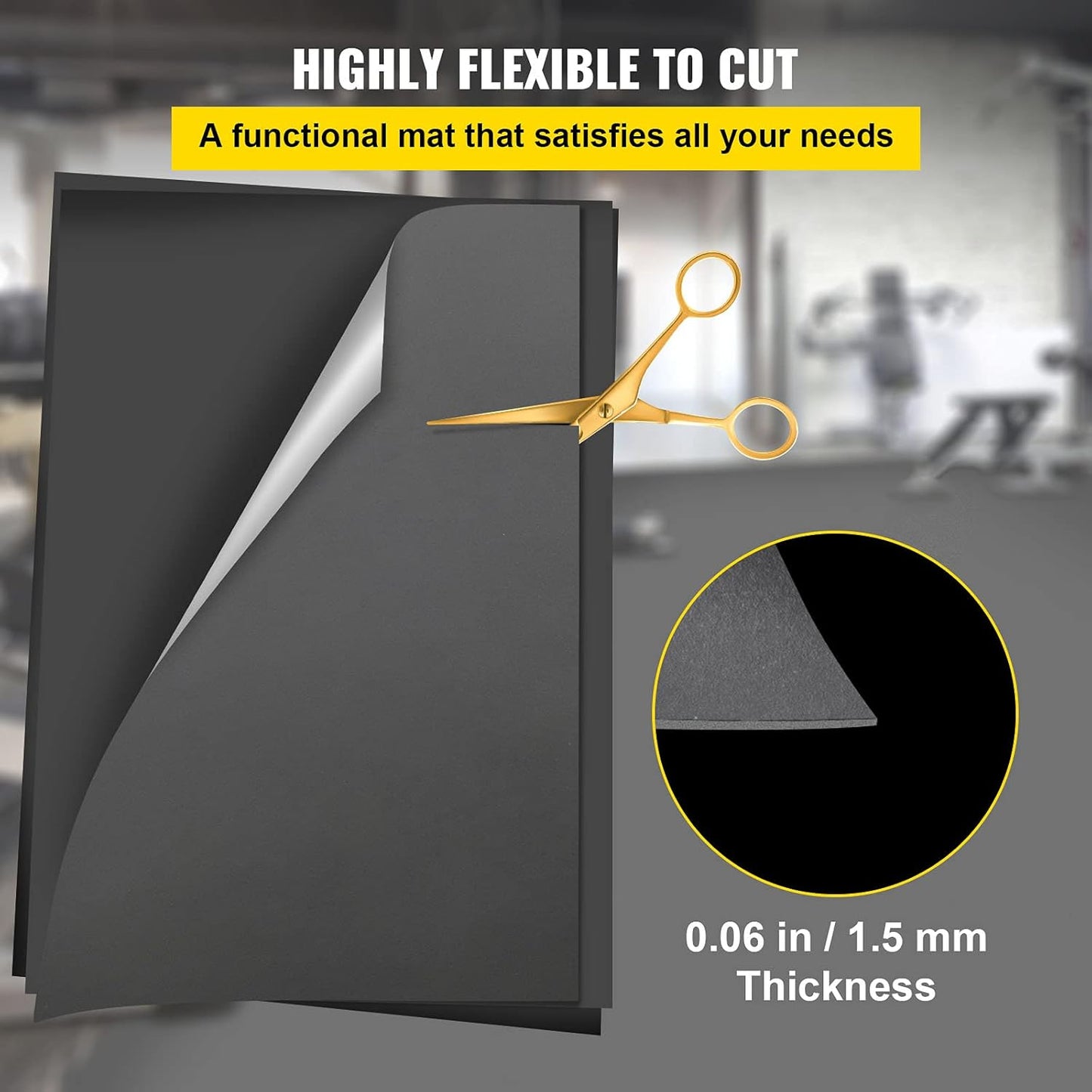 VEVOR Dance Floor, 6.6x11.8ft Dance Floor Roll, 0.06in Thick PVC Vinyl Dance Floor, Black/Grey Reversible Portable Dance Floor, Non-Slip Dance Flooring, Ballet Dance Floor for Jazz, Pop, Lyrical Style