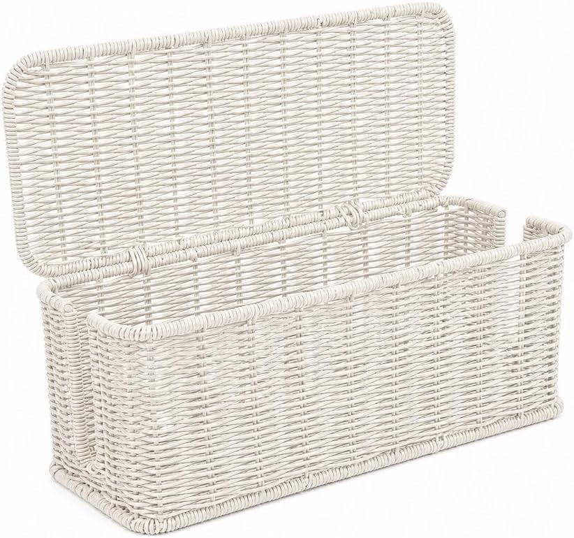Cable Management Box, Handmade Rattan Cord Organizer for Power Strip by Cantalop