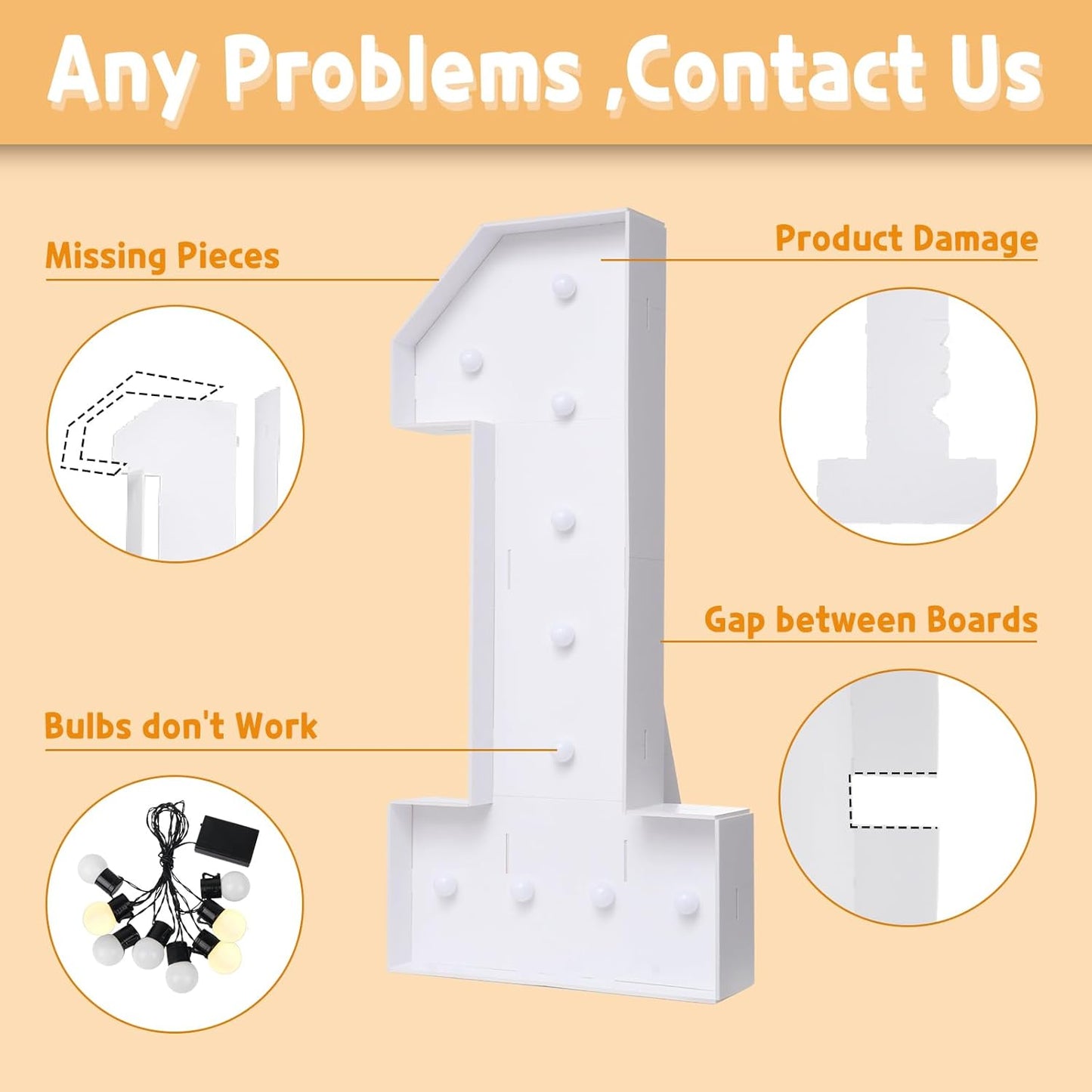 imprsv 4FT Marquee Numbers,DIY Light Up Numbers for 30th Birthday Decorations, Party Party Decorations,Anniversary Party Decor,Mosaic Number for Balloons Number 3,Pre-Cut Foam Board Kit