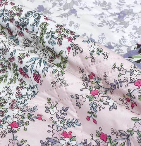 Brilliant Sunshine Blue & Pink Rose Toile Couch Armrest Organizer, 35"×13" - Image 5