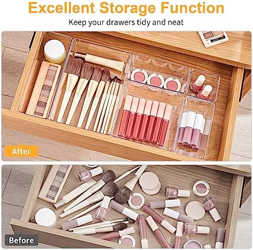 SMARTAKE 22-Piece Drawer Organizer with Non-Slip Silicone Pads, 5-Size - Image 4