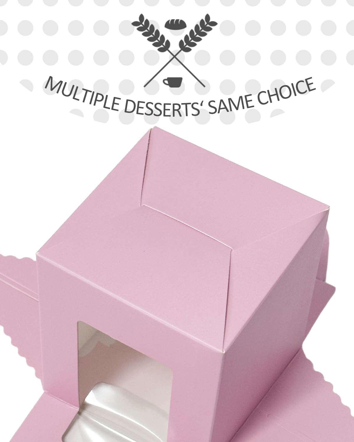 qiqee Lavender Cupcake Boxes Individual Cupcake Holders Disposable 50pcs Single Cupcake Boxes with Window 3.7" 3.7"*4.5" Cupcake Containers