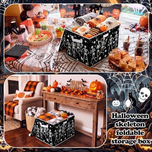 Briwooody Gothic Skull Halloween Storage Bin with Lid and Carrying Handle - Image 6