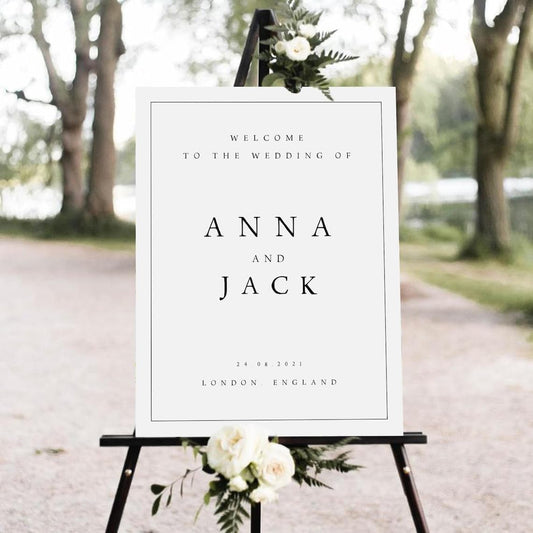Welcome To Our Wedding Sign, Welcome To Our Wedding Sign With Stand, Minimalist Wedding Welcome Sign, Welcome To Our Wedding Sign, Editable Signage, Modern Wedding Sign