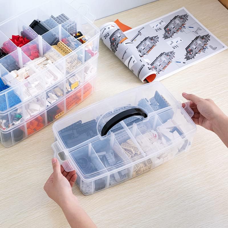 Sooyee 6 Tier Stackable Craft Organizers and Storage Box, Clear - Image 5