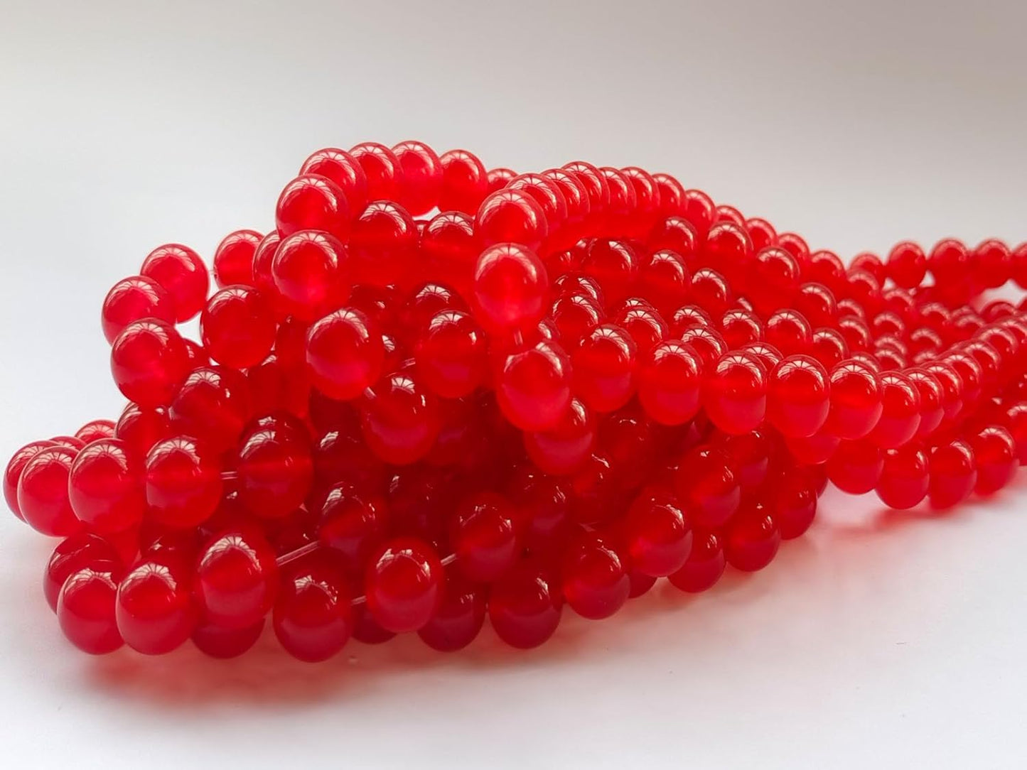 Stone Beads 10mm 60pcs Red Chalcedony Beads Round Loose Gemstones Beads for Bracelet Necklace Jewelry Making (10mm, 61030 Red Chalcedony)