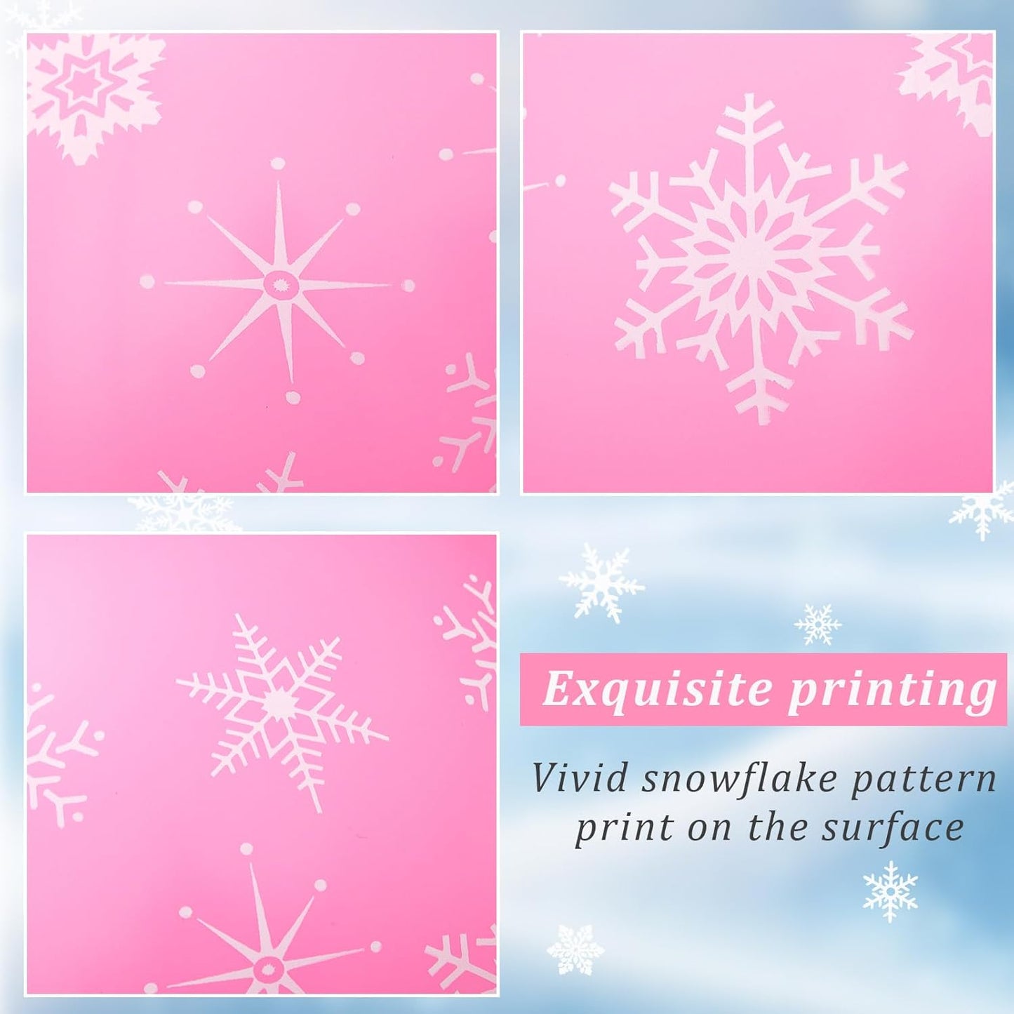 Skylety 40 Pieces Snowflake Balloons Bulk Winter Transparent Snowflake Latex Balloons for Christmas Birthday Wedding Party Decorations(Pink)