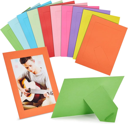 Juvale Picture Frame Craft Kit - 5x7 in, 30-Piece Multi-Color Set - Paper & Cardboard DIY Picture Frames with Easel Backs - Paintable Classroom & Wedding Photo Display