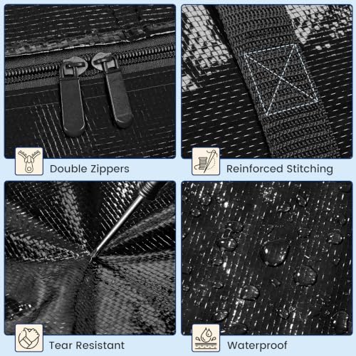 8 Pack Heavy Duty Waterproof Moving Bags, Foldable Totes - Image 4
