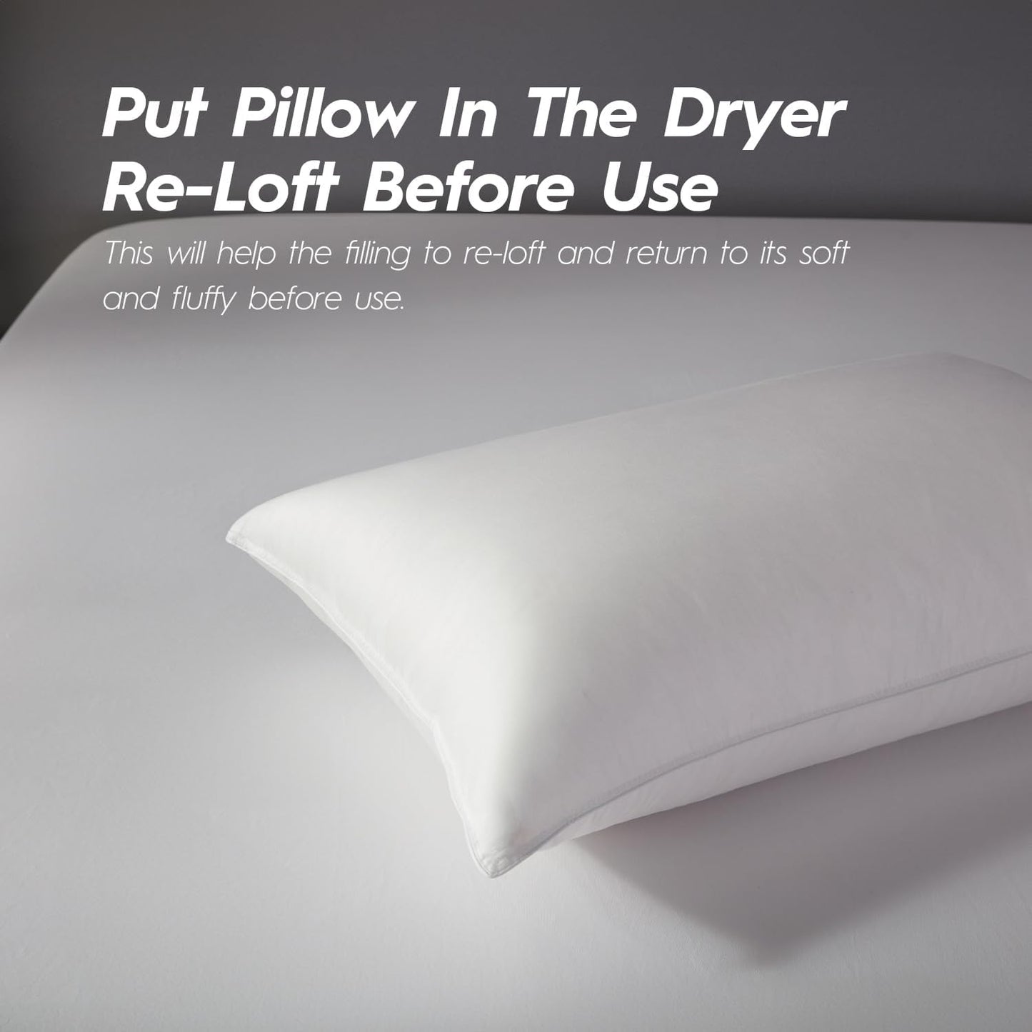 Globon Luxury Down Pillows Queen Size Set of 2 for Side Sleepers, 100% Cotton Shell Hotel Collection Bed Pillow for Sleeping, Firm Down Surrounded Feather Pillow 20" x 30"
