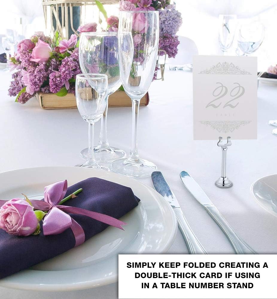 Paisley Wedding Table Numbers (Select Color/Quantity), Champagne, Silver, 1-175, Double Sided, Tent or Use in a Stand, Great for Parties & Restaurants - Made in the USA