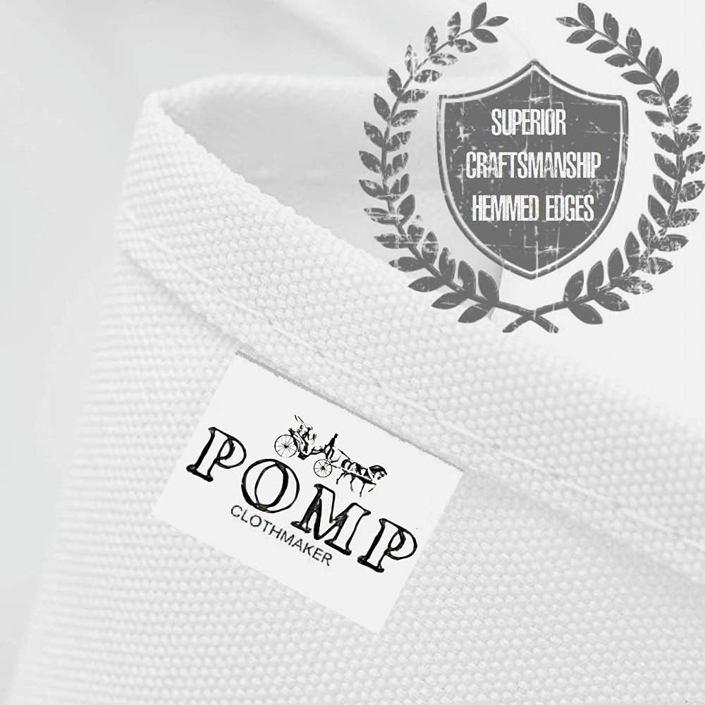 Pomp Pure White 90" x 156" Poplin Polyester Tablecloth (2 Pack) | Wrinkle + Stain Resistant Easy Care Premium Fabric | Fits 8FT Rectangle Table