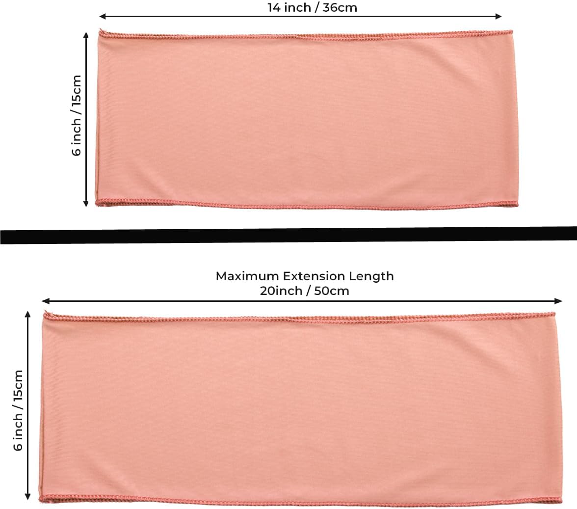 VDS Pack of 300 PCS | Coral Peach | Spandex Chair Sashes Bows Without Buckle | Stretch Elastic Banquet Universal Folding Chair Band Tie with for Wedding Party Conference Celebration Event Decoration