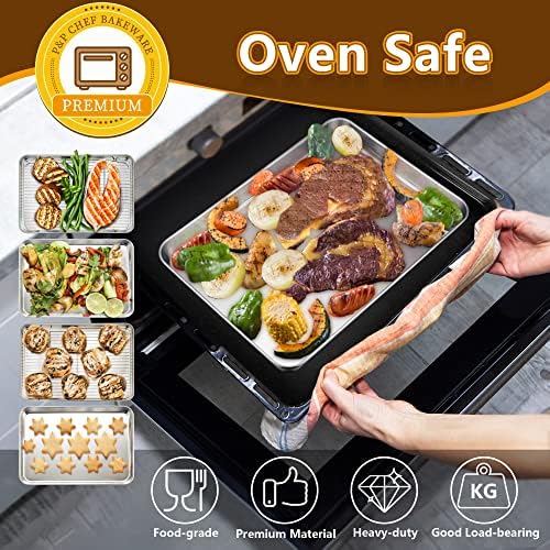 P&P CHEF Stainless Steel Baking Sheet with Rack Set for Cookie, 12.5 Inch - Image 6