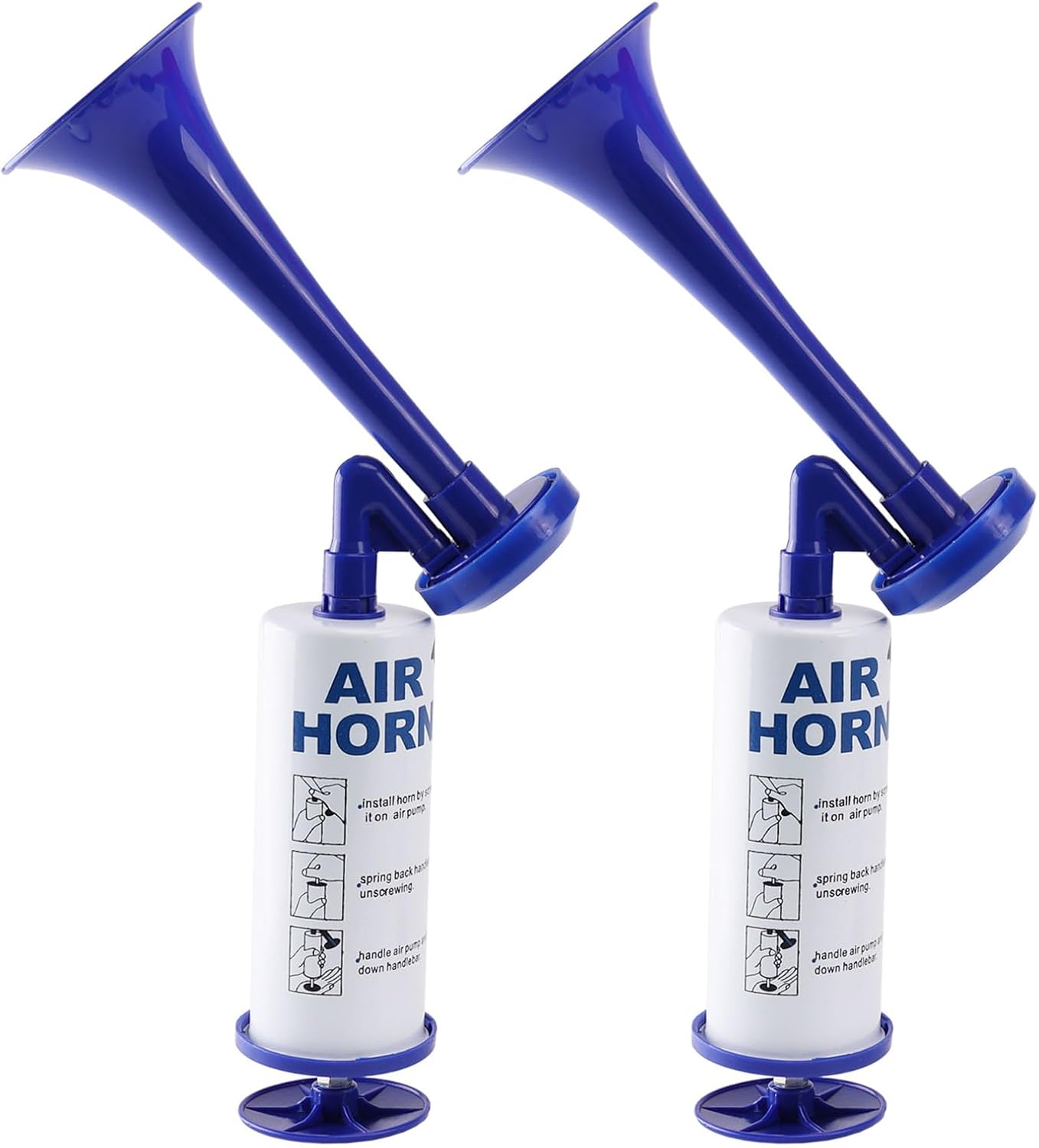 Reusable Air Horn, Aluminum Handheld Air Pump Horn for Marine Safety,graduation,Sporting Events,Birthdays, Parties, and Celebrations,Loud horn scare animals(Handheld Air horn blue 2pcs)