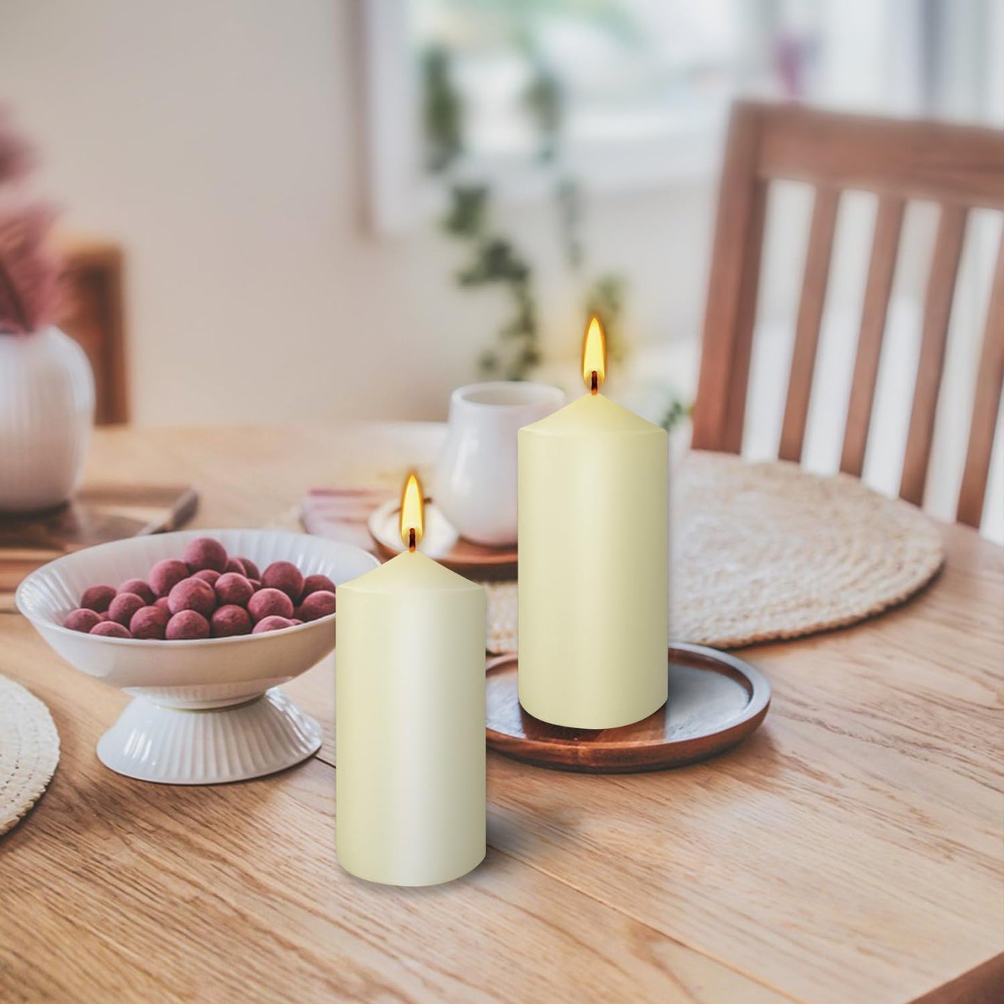 2"x4" High Ivory Pillar Candles, Set of 20 Unscented. Bulk Buy. Ideal for Halloween, Wedding, Emergency Lanterns, Household, Wedding and Home Décor Candlesticks