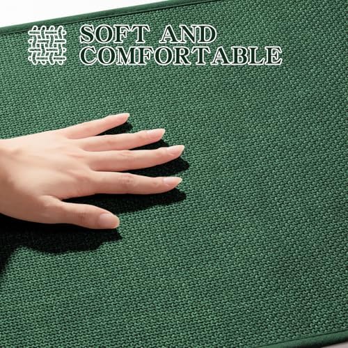 chakme Bathroom Rugs Mat 47x25, Ultra Thin Non Slip Bath Mat Large Quick Dry Absorbent Bath Mat for Bathroom Floor, (Green, 47"x25") - Image 4