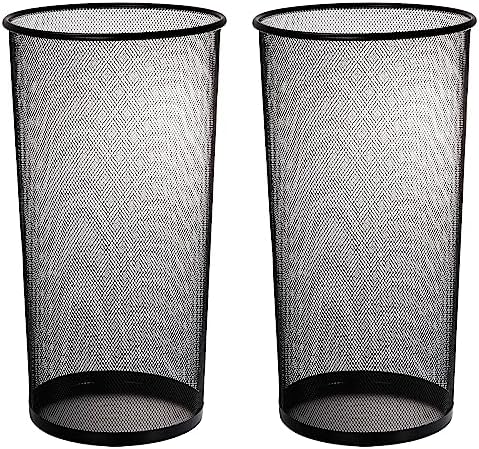 Youeon 2 Pack Large Umbrella Holder, 10.5x20 Inch Metal Mesh Umbrella Stand, Freestanding Bucket for Umbrellas, Canes, Walking Sticks, Wrapping Paper, Entryway, Home, Office, Hotel, Black by YOUEON
