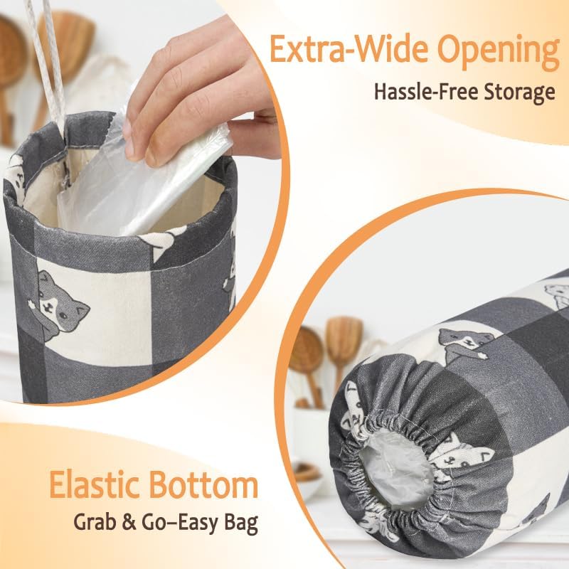 TOGETURE Plastic Bag Holder, Cute Grocery Bag Holder for Plastic Bags - Image 4