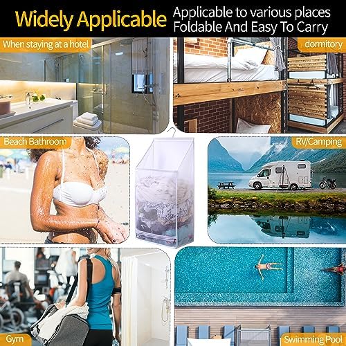 Hanging Collapsible Breathable Mesh laundry bags,Fast Drying Portable Space Saving Laundry Hamper for dorm,Rv Laundry Hamper Storage (White) - Image 7