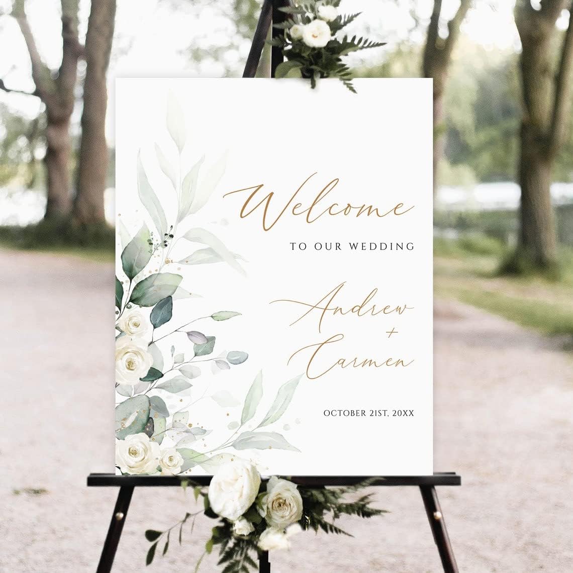 Generic Wedding Sign, 18x27 inches, Plastic, Boho, Natural, Earthy, Wedding, Marriage Ceremony