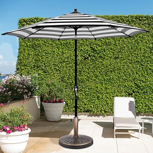 Blissun 26.5 lbs Outdoor Living Heavy Duty Round Antiqued Patio Umbrella Base, Bronze - Image 5