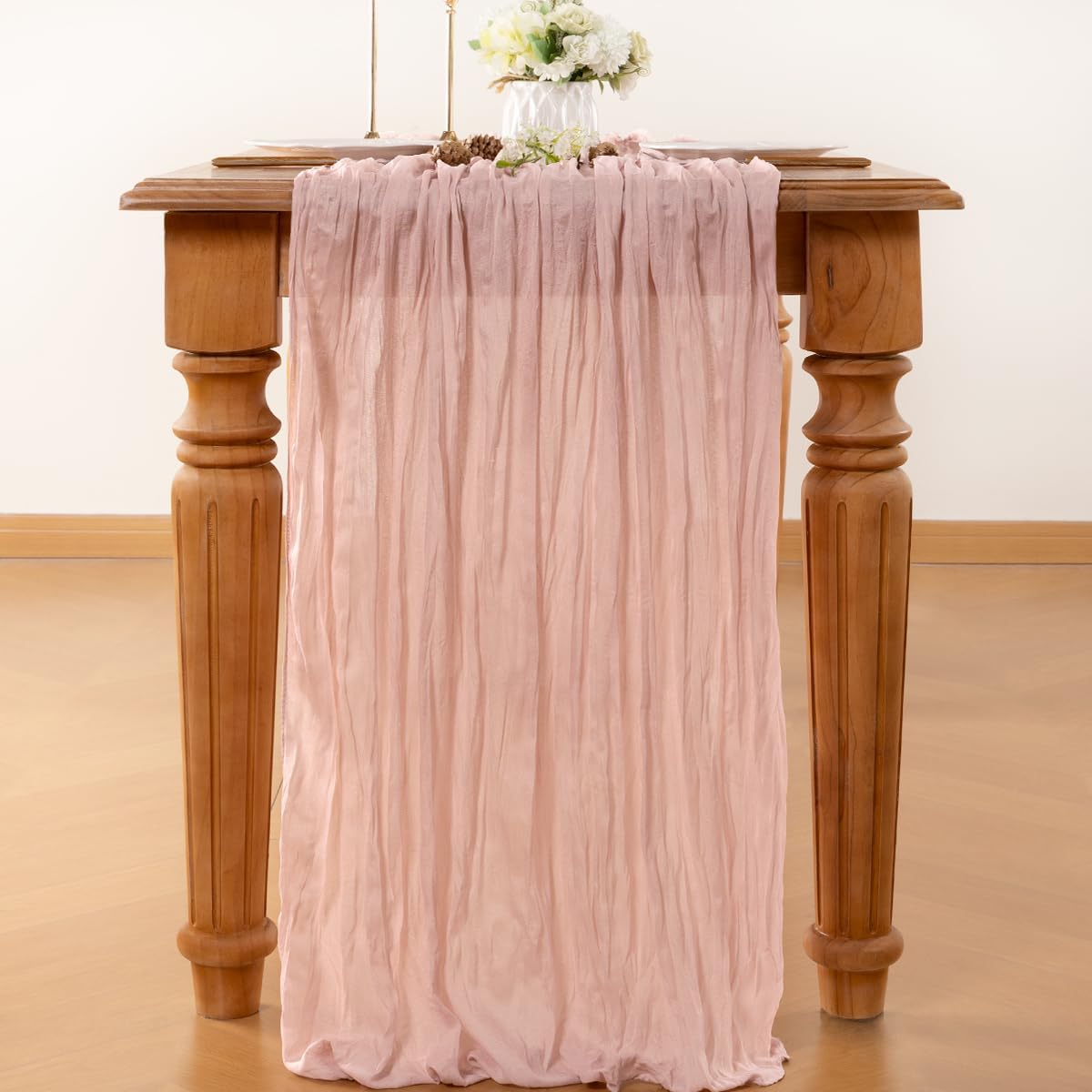 Dusty Pink Table Runner Cheesecloth Table Runner 10 Pack 10FT Farmhouse Table Runners 120 Inches Fall Table Decor Dining Room Centerpiece Wedding Boho Baby Shower Birthday