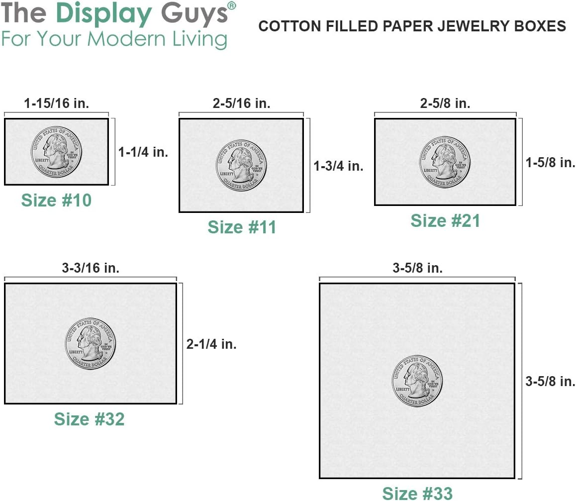TheDisplayGuys - 25-Pack #53 Kraft Paper Cardboard Gift Boxes/Jewelry Cases w. Cotton Padding & Lid - Matte Black - (5.4" x 3.9" x 1.0")