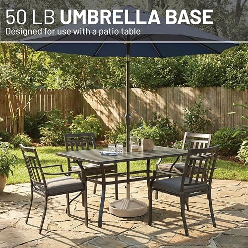 US Weight Durable 50 Pound Fillable Umbrella Base Designed to be Used with a Patio Table - Image 7