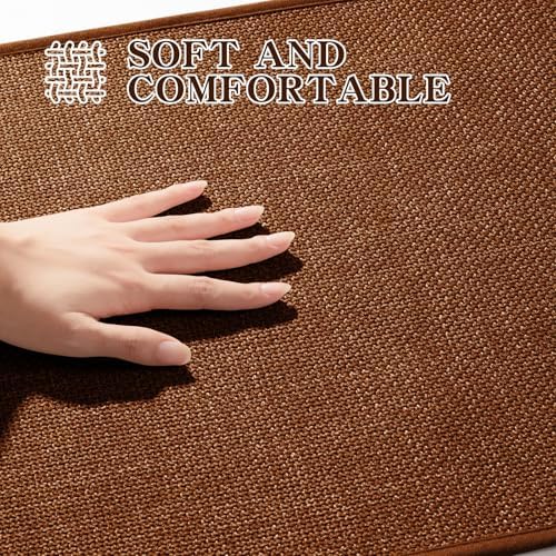 chakme Bathroom Rugs Mat U-Shaped 24x17, Ultra ThinNon Slip Bath Mat Small Quick Dry Absorbent Bath Matfor Bathroom Floor, Rust, U-24"x17" - Image 4