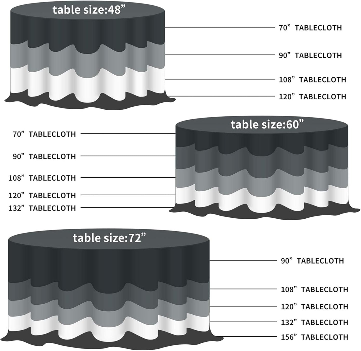 132 inch Round Tablecloth Washable Polyester Table Cloth Decorative Table Cover for Wedding Party Dining Banquet（132 inch, Hunter）