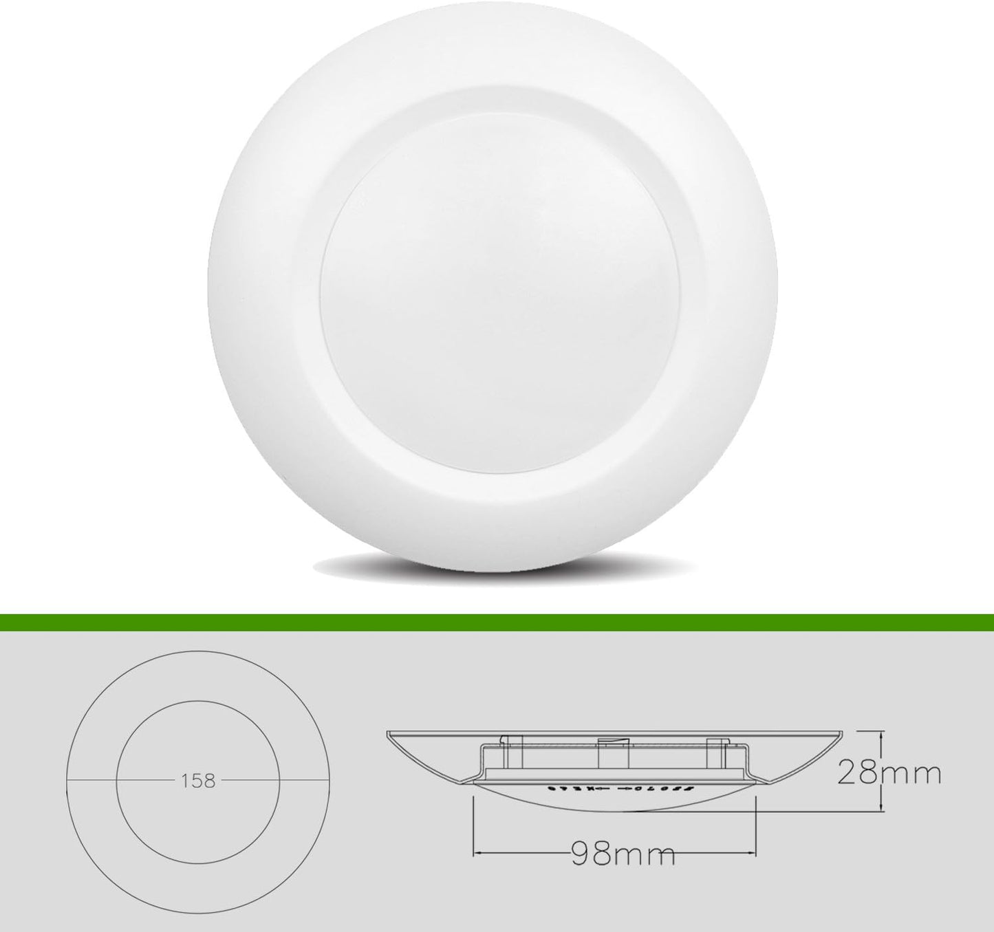 4 inch LED Low Profile Recessed & Surface Mount Disk Light, Round, 10W, 600 Lumens, 5000K Day Light White, CRI80, DOB Design, Dimmable, cETLus Listed, 1 Pack(White)
