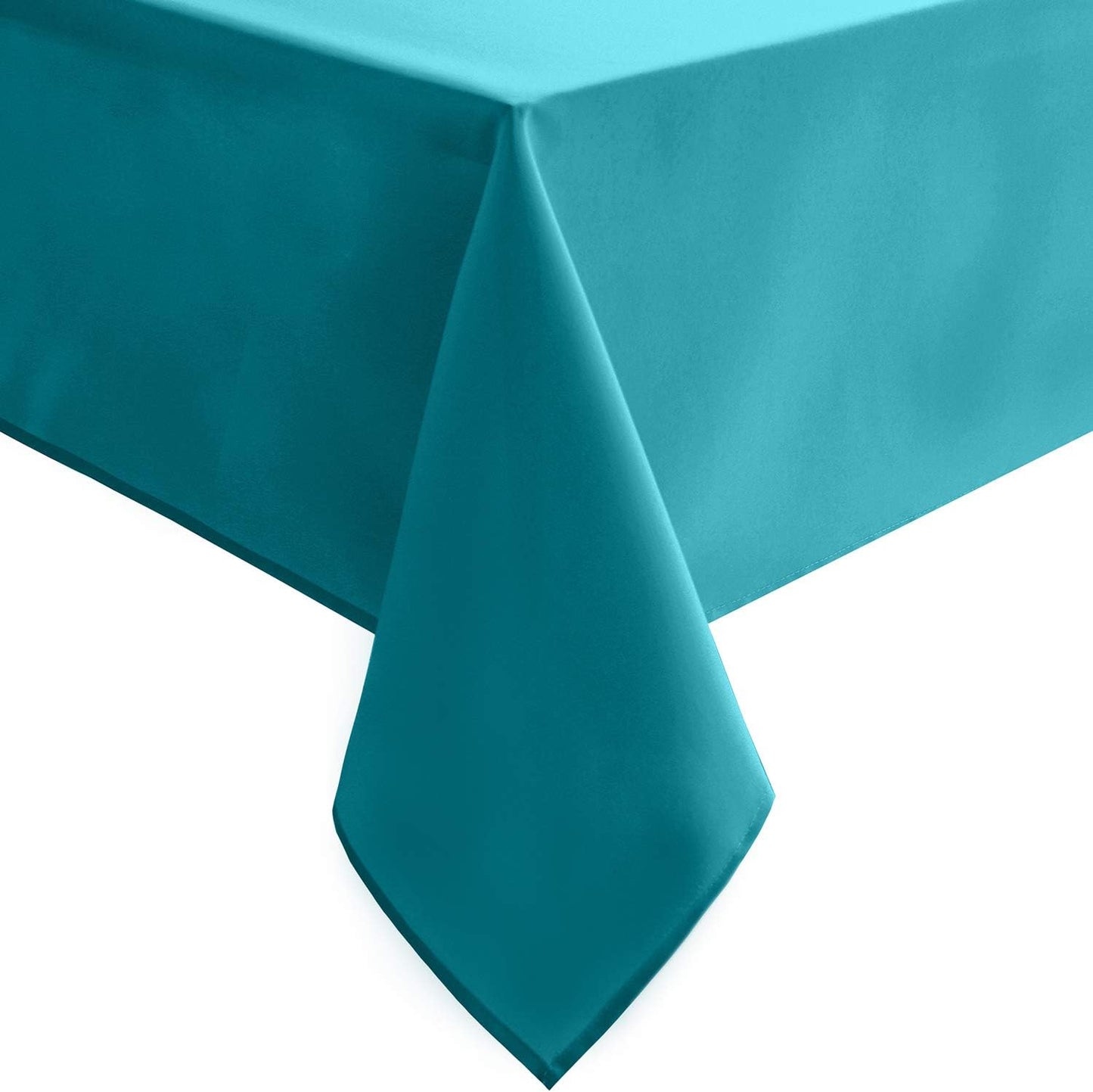 Hiasan Rectangle Tablecloth - Water Resistant and Spillproof Kitchen Washable Polyester Fabric Table Cloth for 6 Foot Tables, 54 x 80 Inch, Turquoise