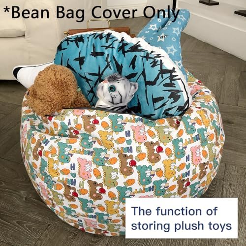 YuppieLife Stuffed Animal Storage Bean Bag Cover, 38" Velvet Toy Organizer - Image 5