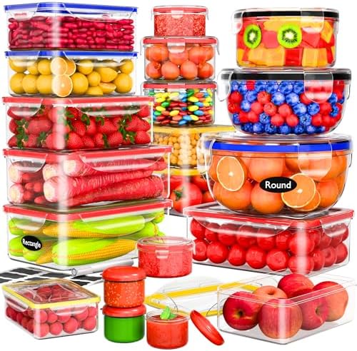 RockBerry 40 PCS Food Storage Containers with Lids (20 Boxes-20 Lids) by RockBerry