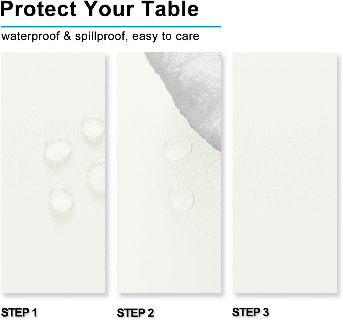 Hiasan Ivory Tablecloth Square - Waterproof and Spillproof Washable Fabric Table Cloth for Card Tables, 30 x 30 Inch