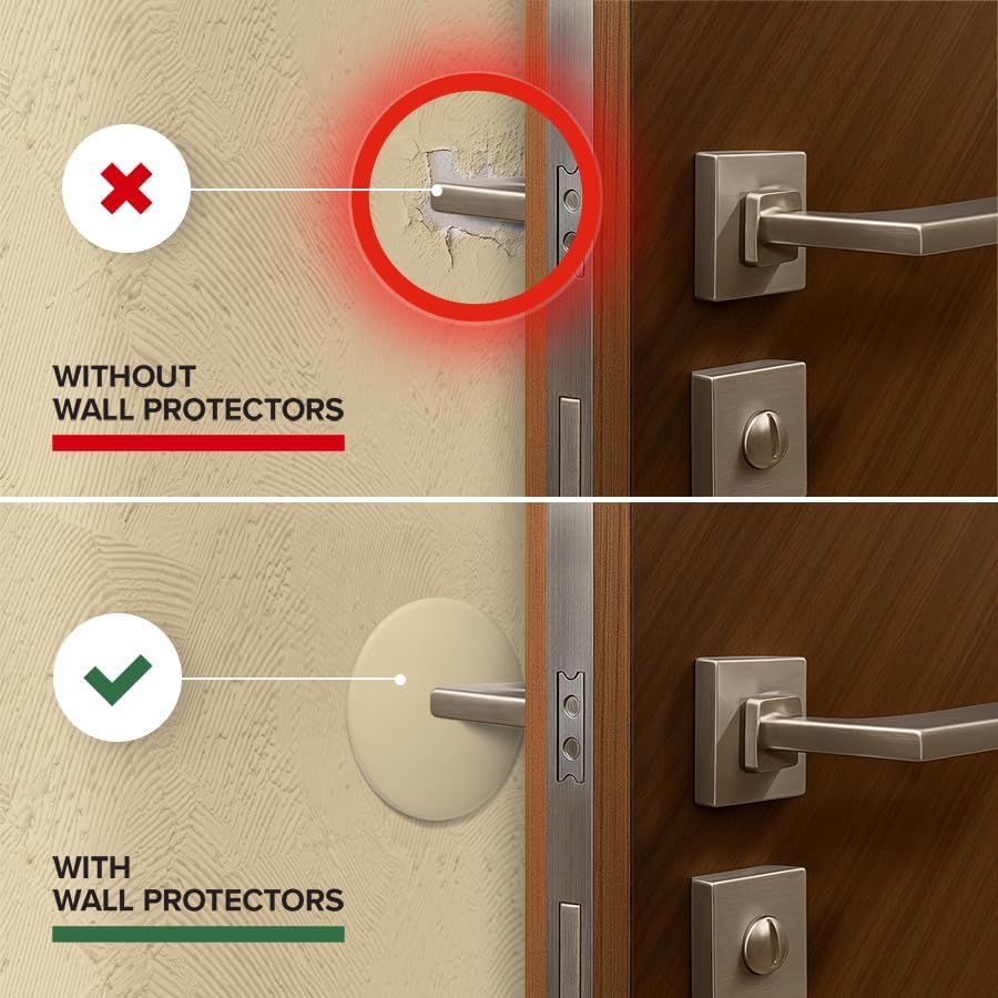 X-Protector Door Stoppers for Wall - 4 PCS, 3.15" Self-Stick Wall Protector - Image 3