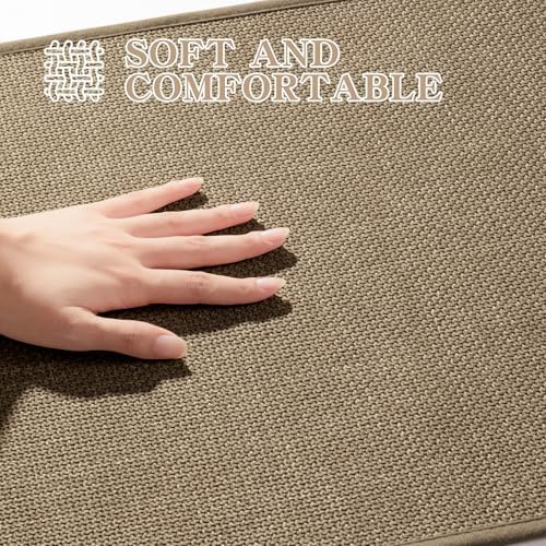 chakme Bathroom Rugs Mat 36x25, Ultra Thin Non Slip Bath Mat Large Quick Dry Absorbent Bath Mat for Bathroom Floor, (Dark Beige, 36"x25") - Image 4
